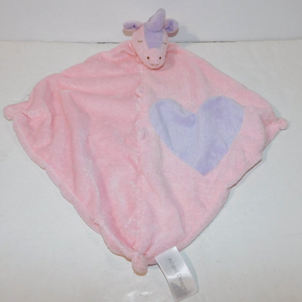 Angel Dear Pink Purple Unicorn Security Blanket Baby Infant Lovey Nunu